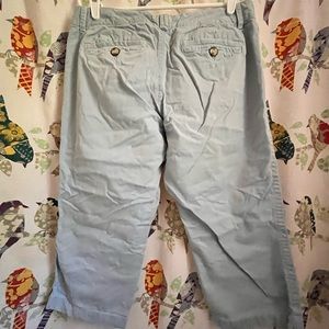 Eddie Bauer Blakely Fit Legends Wash Cotton Twill Capris Light Dusty Aqua 12